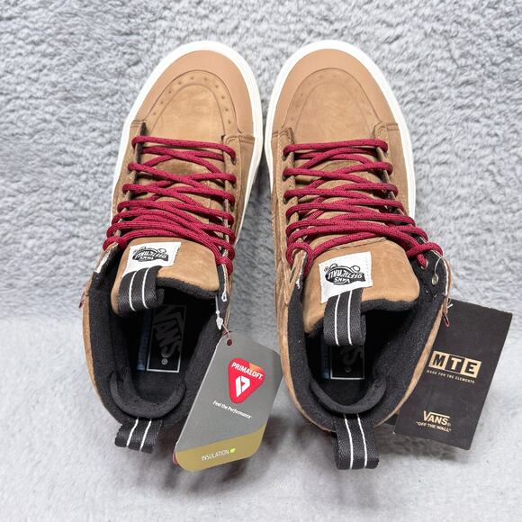 Vans Sk8 Hi MTE 2 Mens Size 8 Sneakers Shoes Chipmunk Brown Leather Marshmallow - Picture 6 of 10